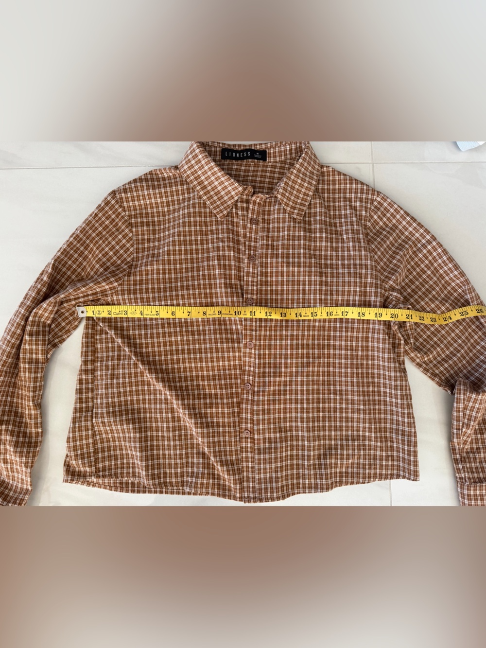Worn once* Lioness Mustard Plaid Button-Down Shirt- REVOLVE - Picture 7 of 9